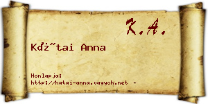Kátai Anna névjegykártya