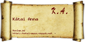 Kátai Anna névjegykártya