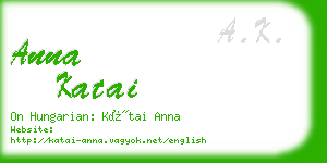 anna katai business card